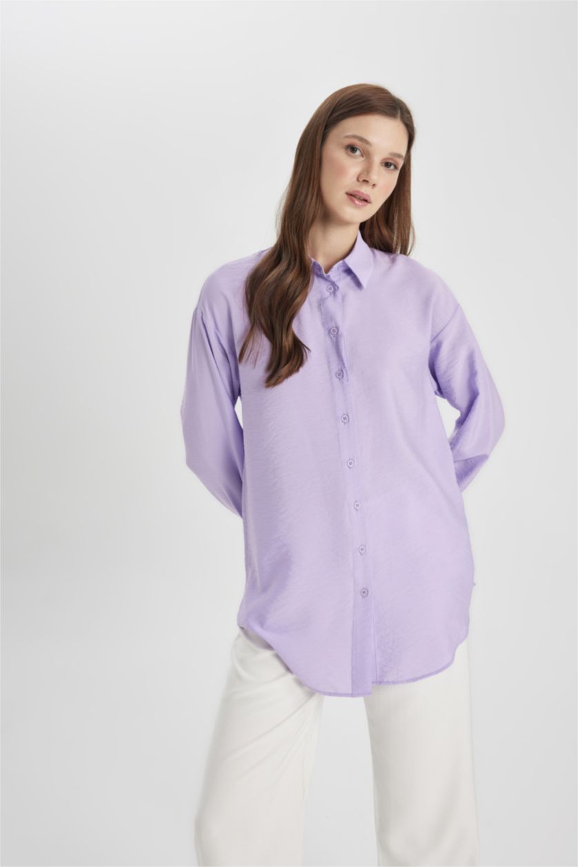 WOMAN Light Lilac Relax Fit Long Sleeve Tunic