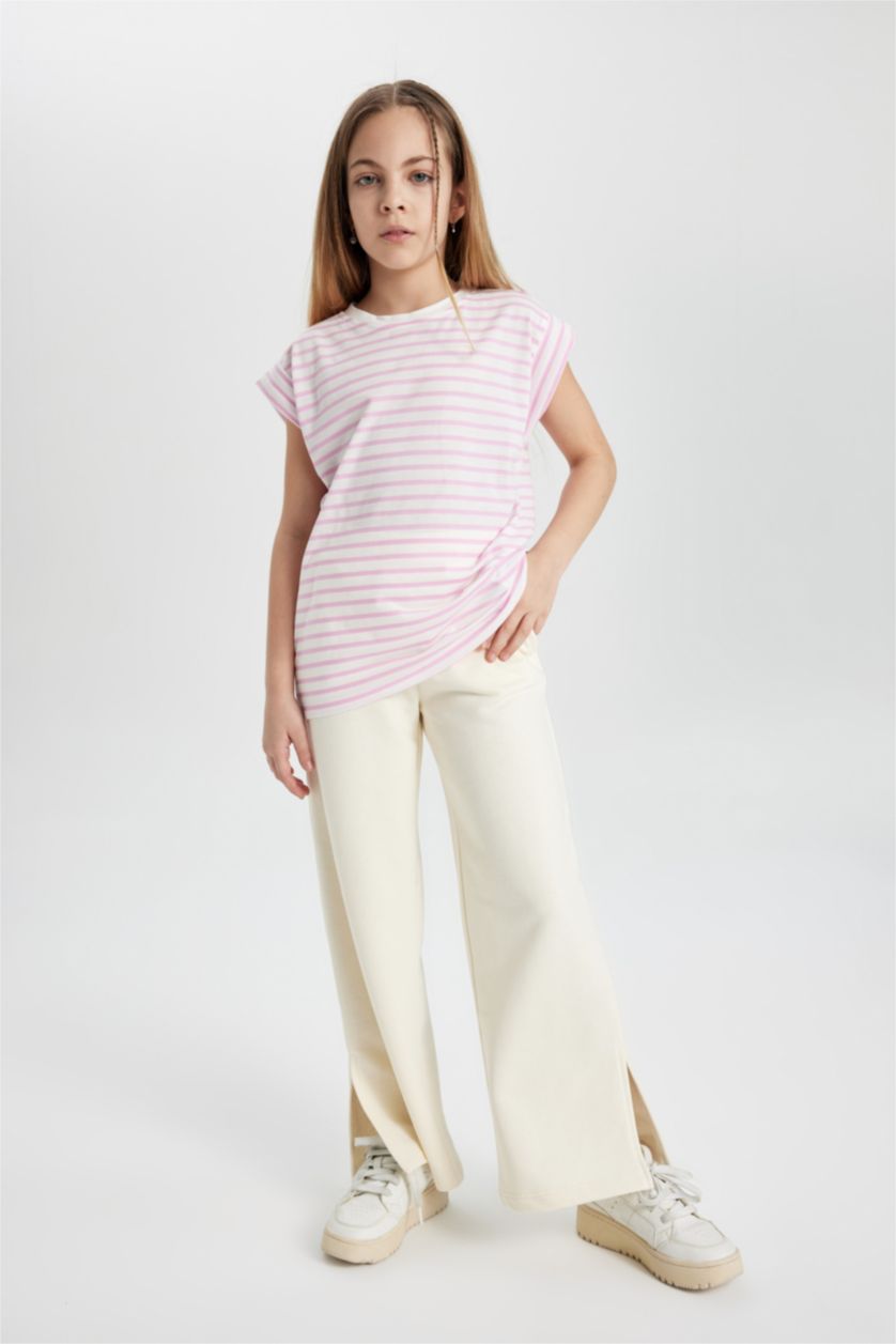 GIRLS & TEENS Ecru Girl Wide Leg Trousers