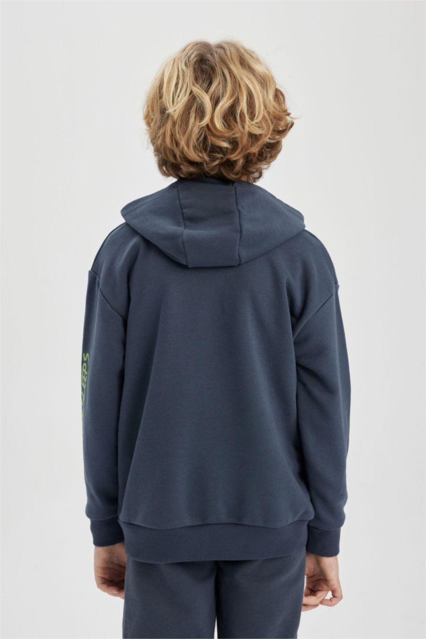 أولاد أنثرا سويت شيرت ولادي اوفر سايز بغطاء للرأس بجيب