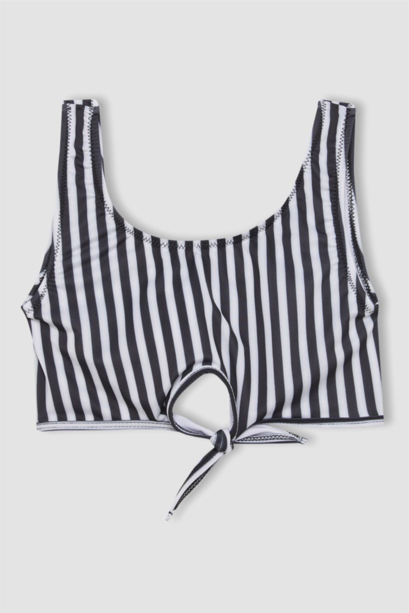 بناتي أسود طقم بكيني بناتي مخطط - قطعتين