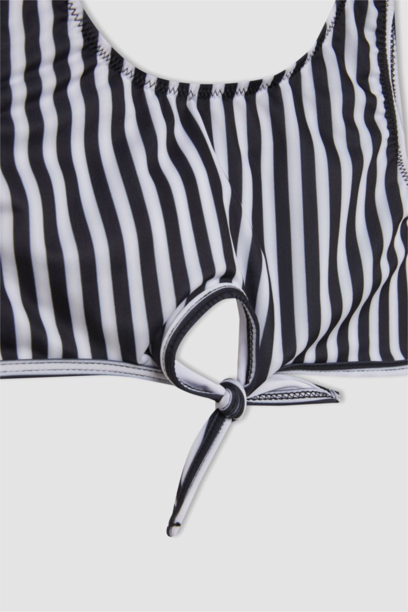 بناتي أسود طقم بكيني بناتي مخطط - قطعتين