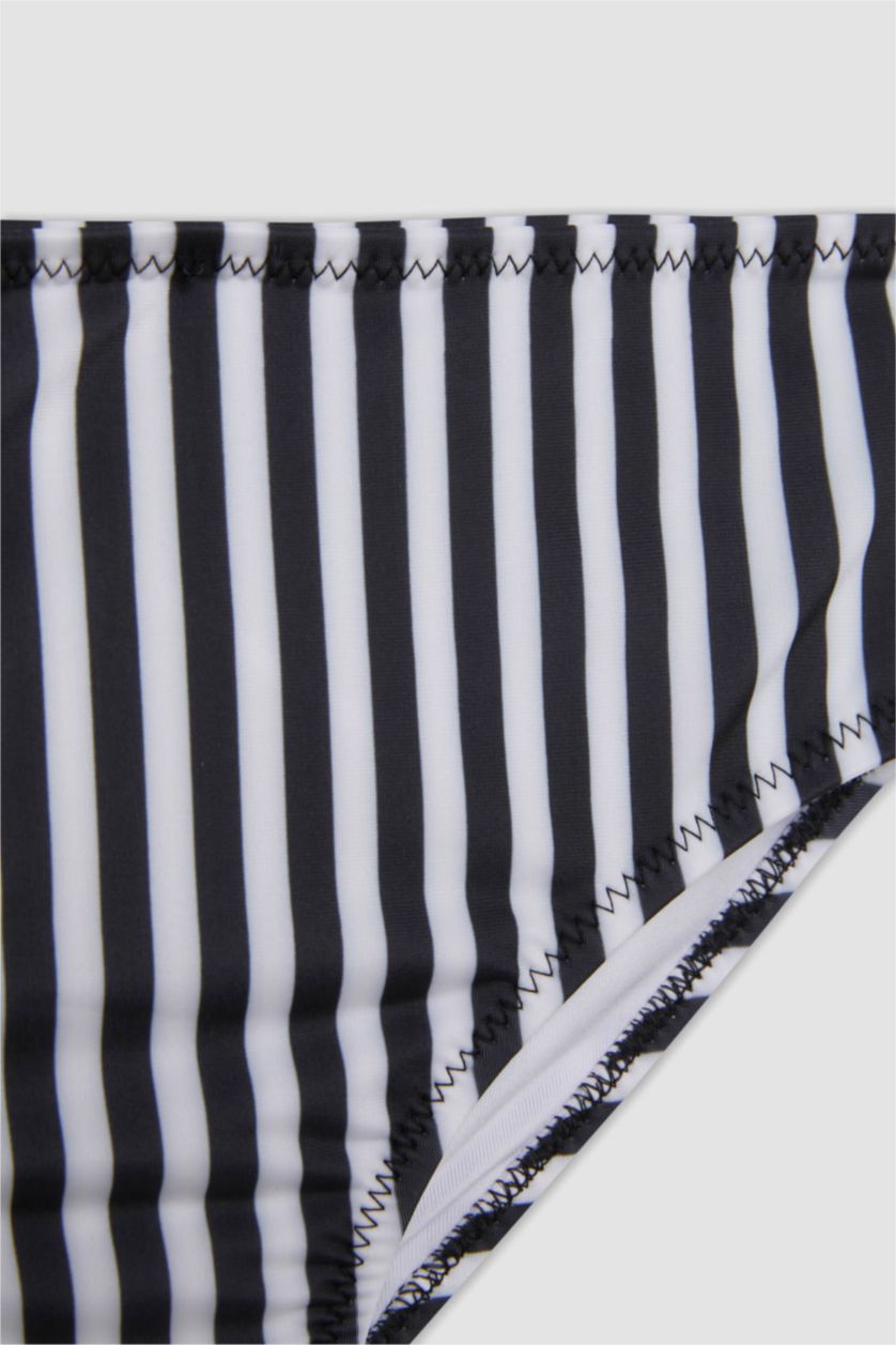 بناتي أسود طقم بكيني بناتي مخطط - قطعتين