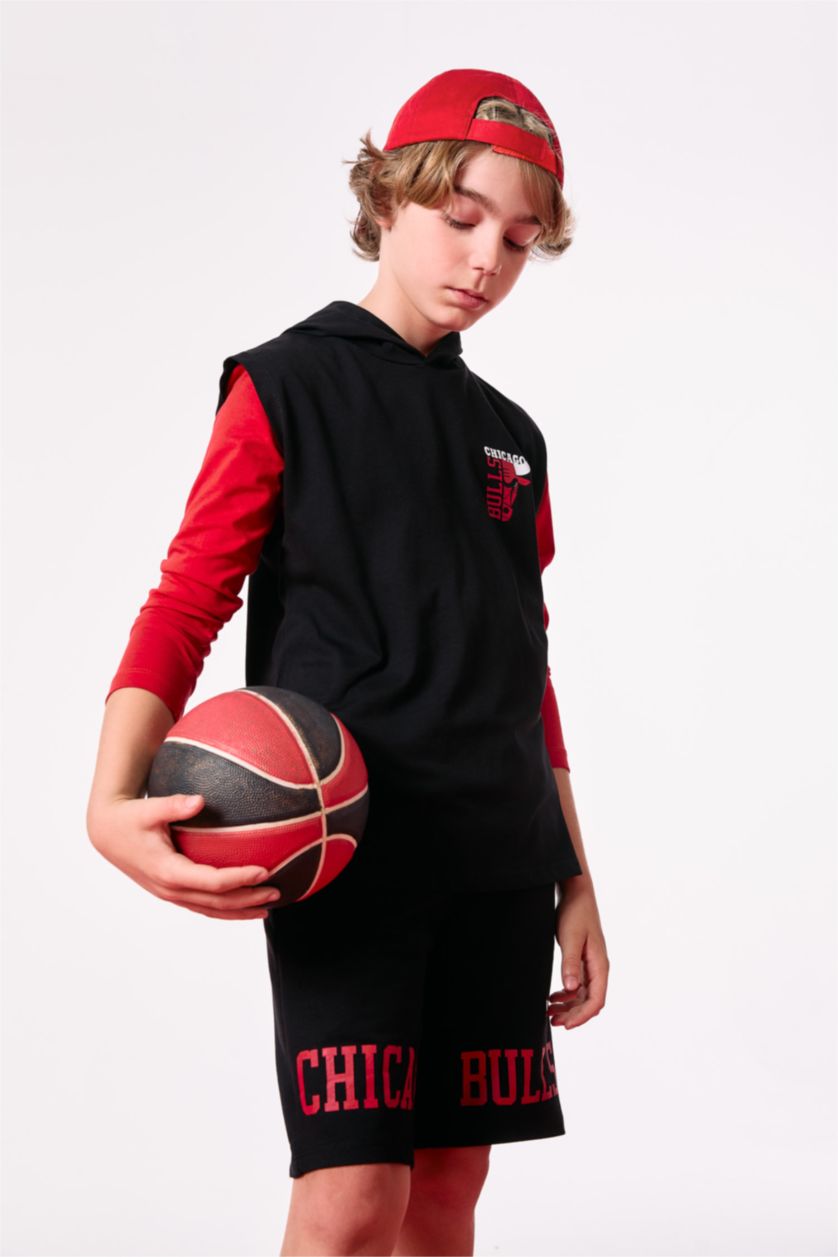 GARÇONS Noir Sweat à Capuche NBA Chicago Bulls pour Garçon