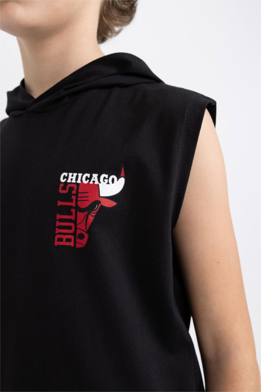 GARÇONS Noir Sweat à Capuche NBA Chicago Bulls pour Garçon