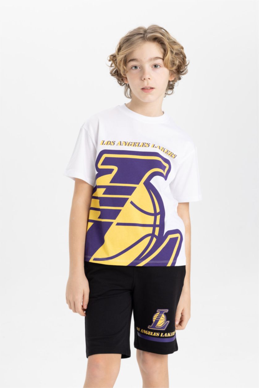 BOYS & TEENS White Boy NBA Los Angeles Lakers Oversize Fit Crew Neck T-Shirt