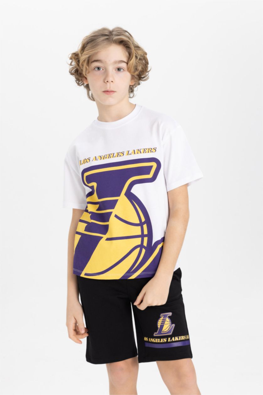 BOYS & TEENS White Boy NBA Los Angeles Lakers Oversize Fit Crew Neck T-Shirt