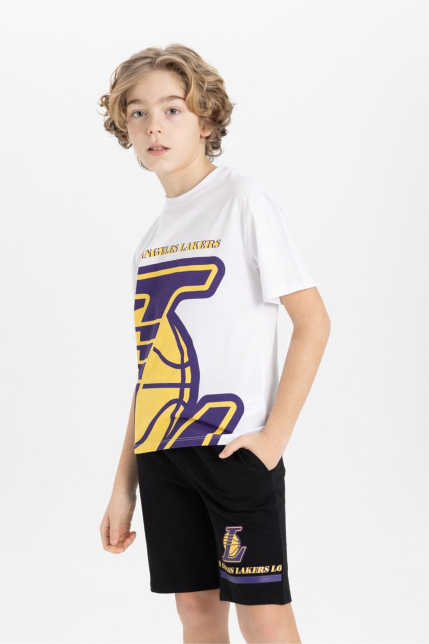 BOYS & TEENS White Boy NBA Los Angeles Lakers Oversize Fit Crew Neck T-Shirt