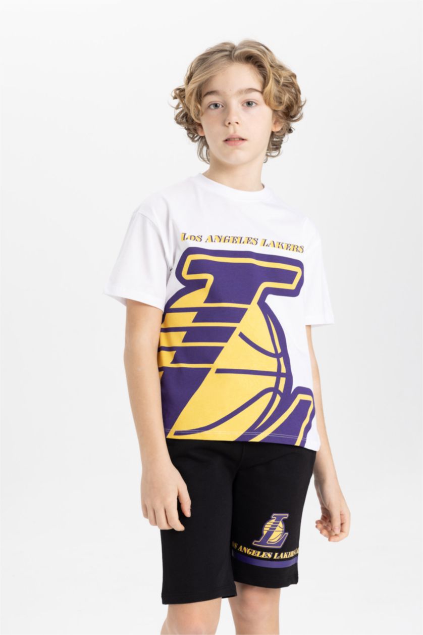 BOYS & TEENS White Boy NBA Los Angeles Lakers Oversize Fit Crew Neck T-Shirt
