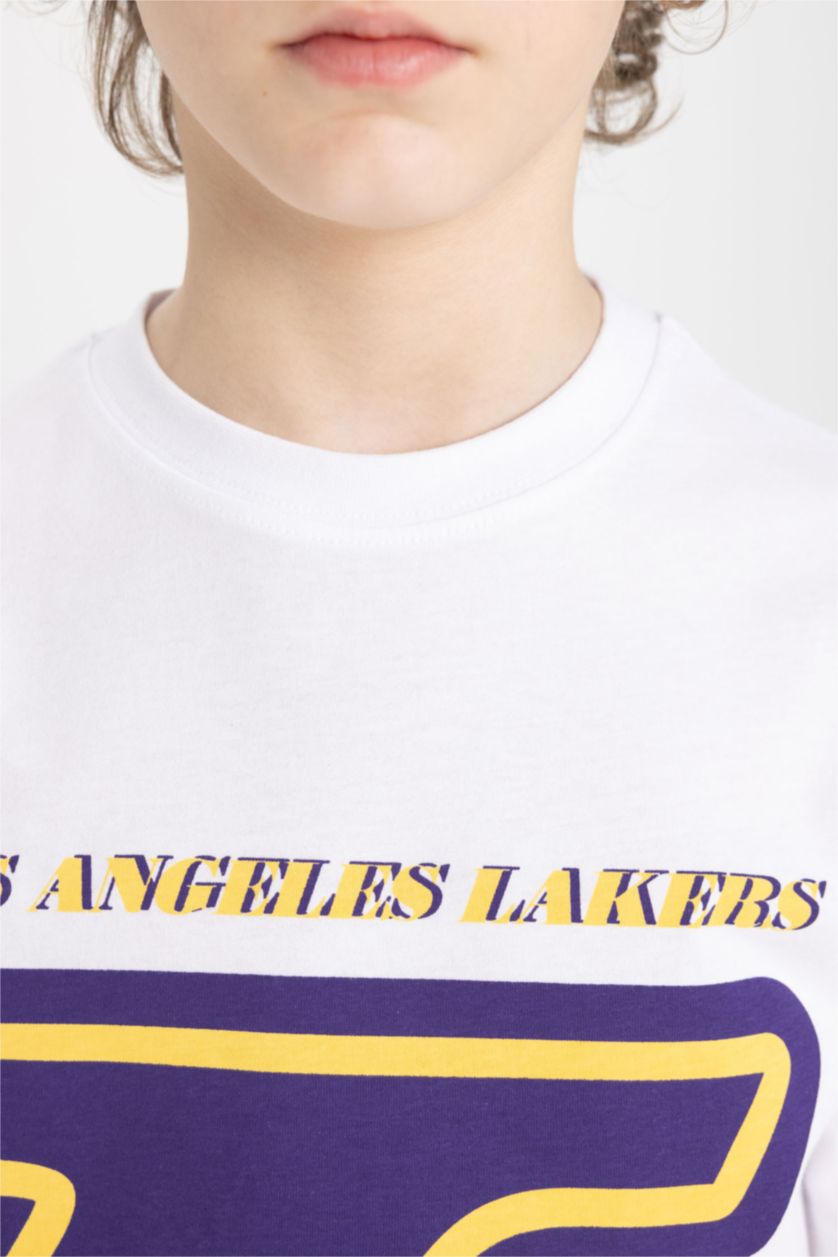 BOYS & TEENS White Boy NBA Los Angeles Lakers Oversize Fit Crew Neck T-Shirt