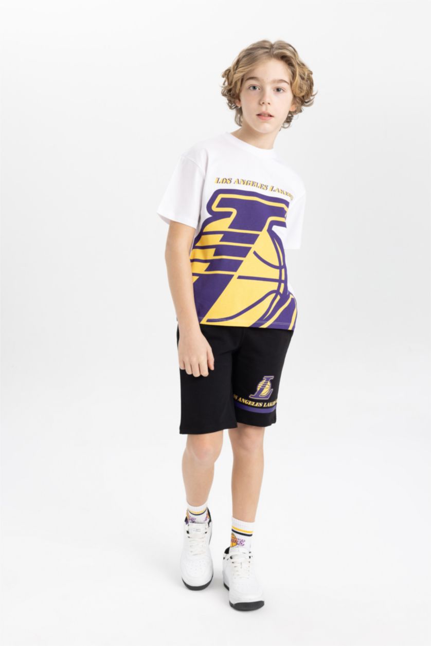 Erkek Çocuk - Genç Erkek Siyah Erkek Çocuk NBA Los Angeles Lakers Şort