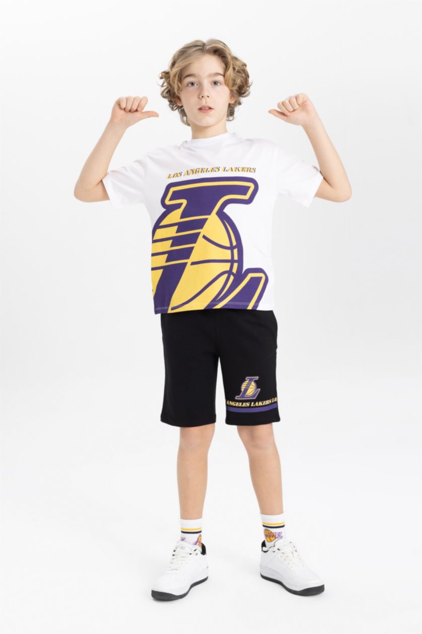 Erkek Çocuk - Genç Erkek Siyah Erkek Çocuk NBA Los Angeles Lakers Şort