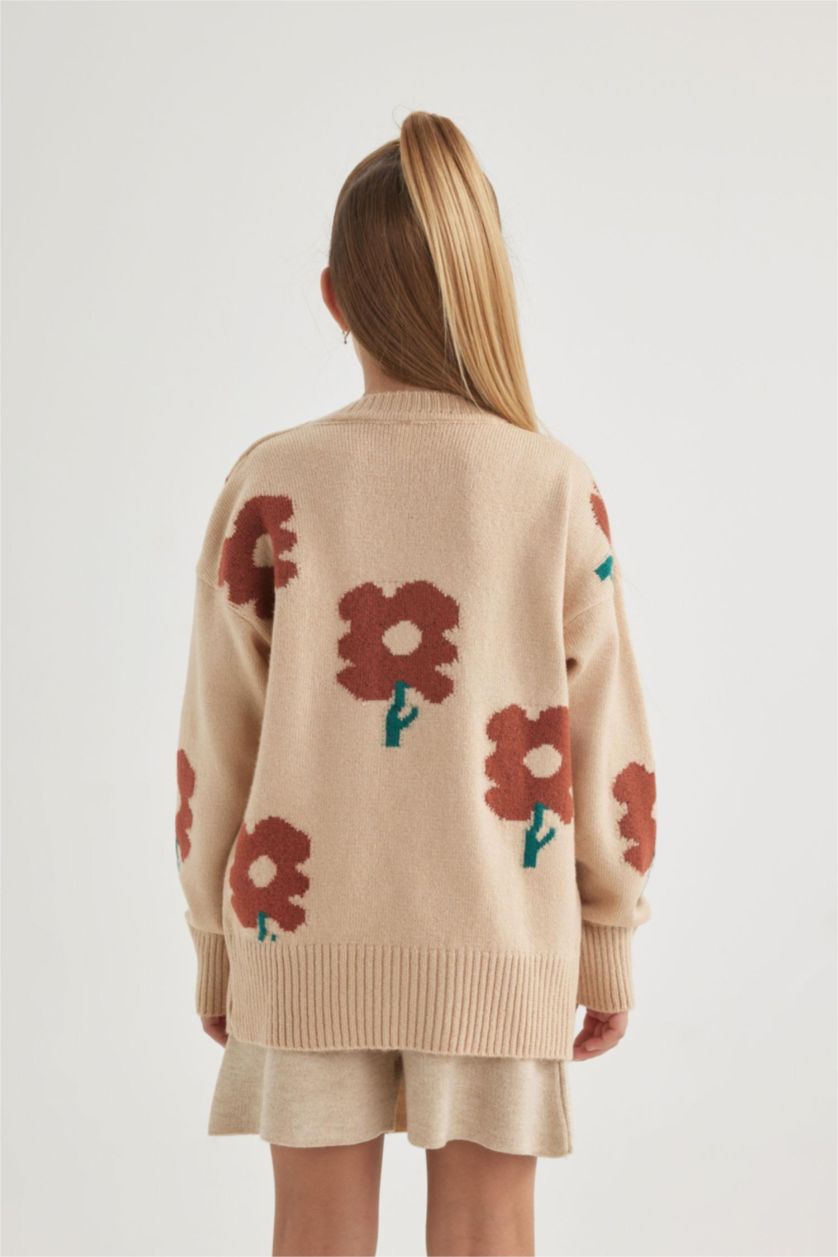 GIRLS & TEENS Beige Girl Regular Fit Crew Neck Pullover