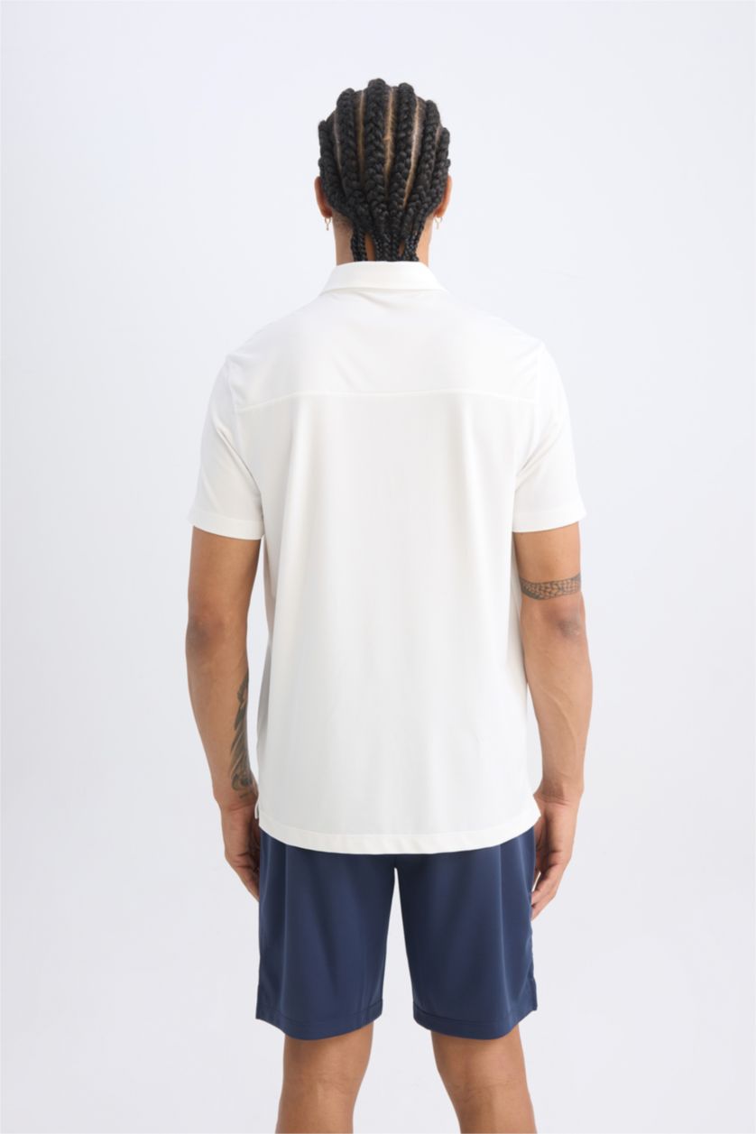 MAN White DeFactoFit Standard Fit Printed Sports Heavy Fabric T-Shirt
