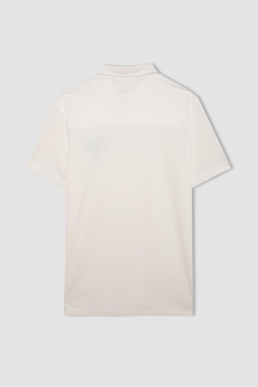 MAN White DeFactoFit Standard Fit Printed Sports Heavy Fabric T-Shirt