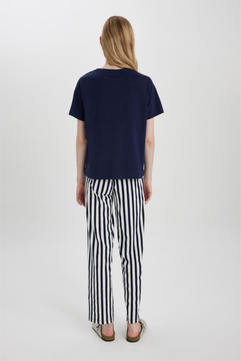 WOMAN NAVY Fall in Love Regular Fit Short Sleeve 2 Piece Set