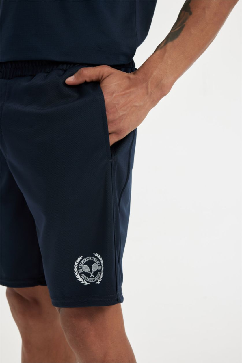 Man NAVY Standard Fit Short Leg Heavy Fabric Shorts