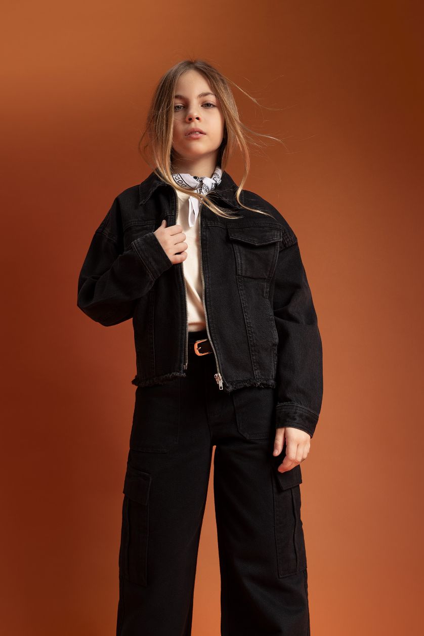GIRLS & TEENS Black جينز كروب