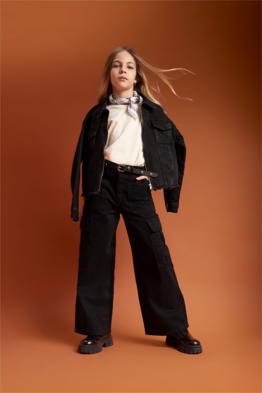 GIRLS & TEENS Black جينز كروب