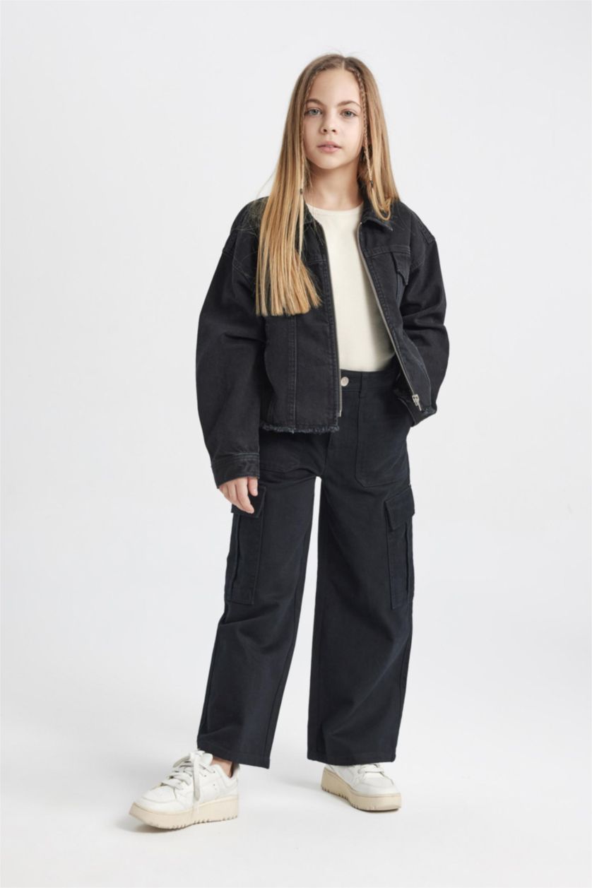 GIRLS & TEENS Black جينز كروب