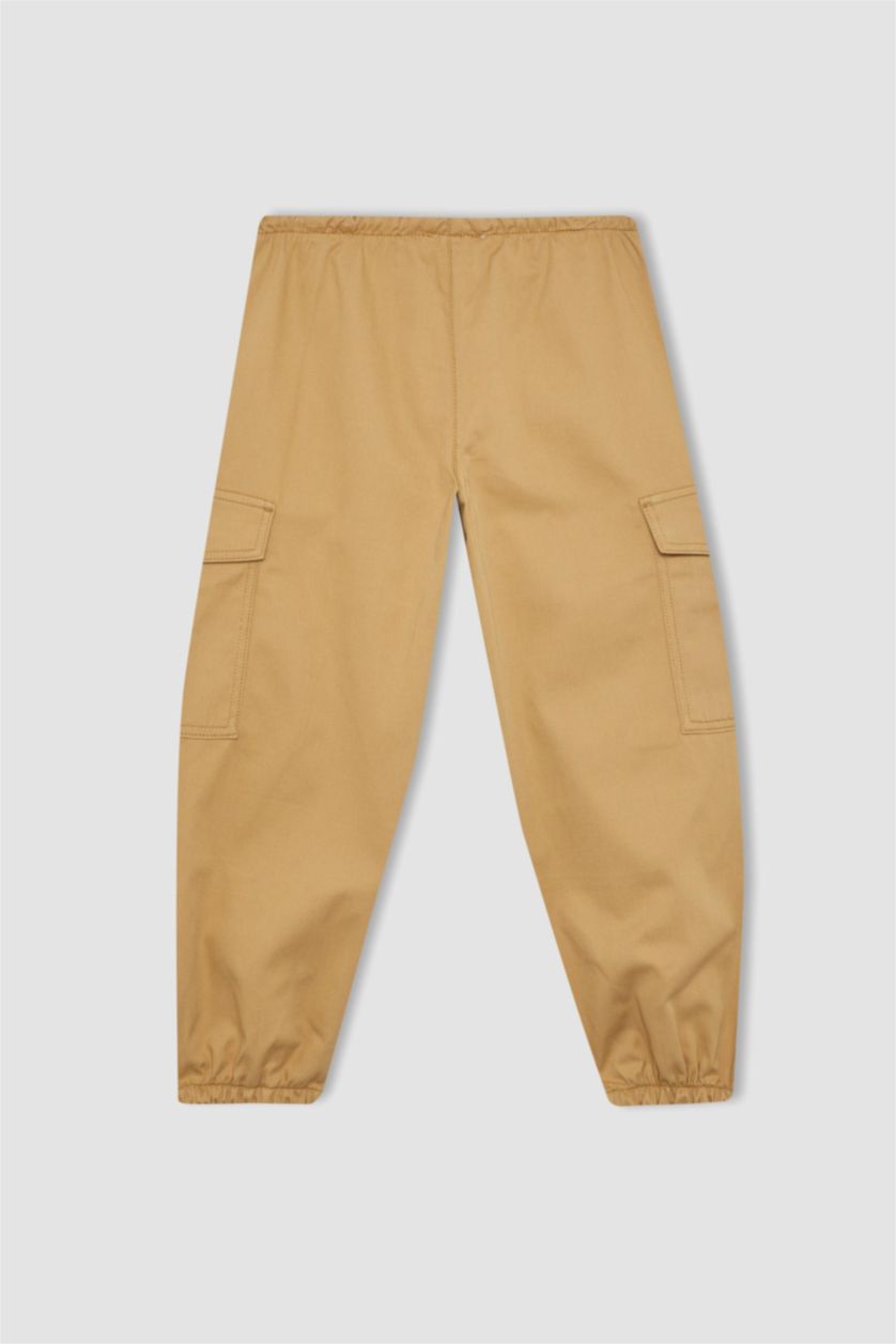 Kız Çocuk - Genç Kız Taş Paraşüt Kargo Pamuklu Pantolon Kız Çocuk