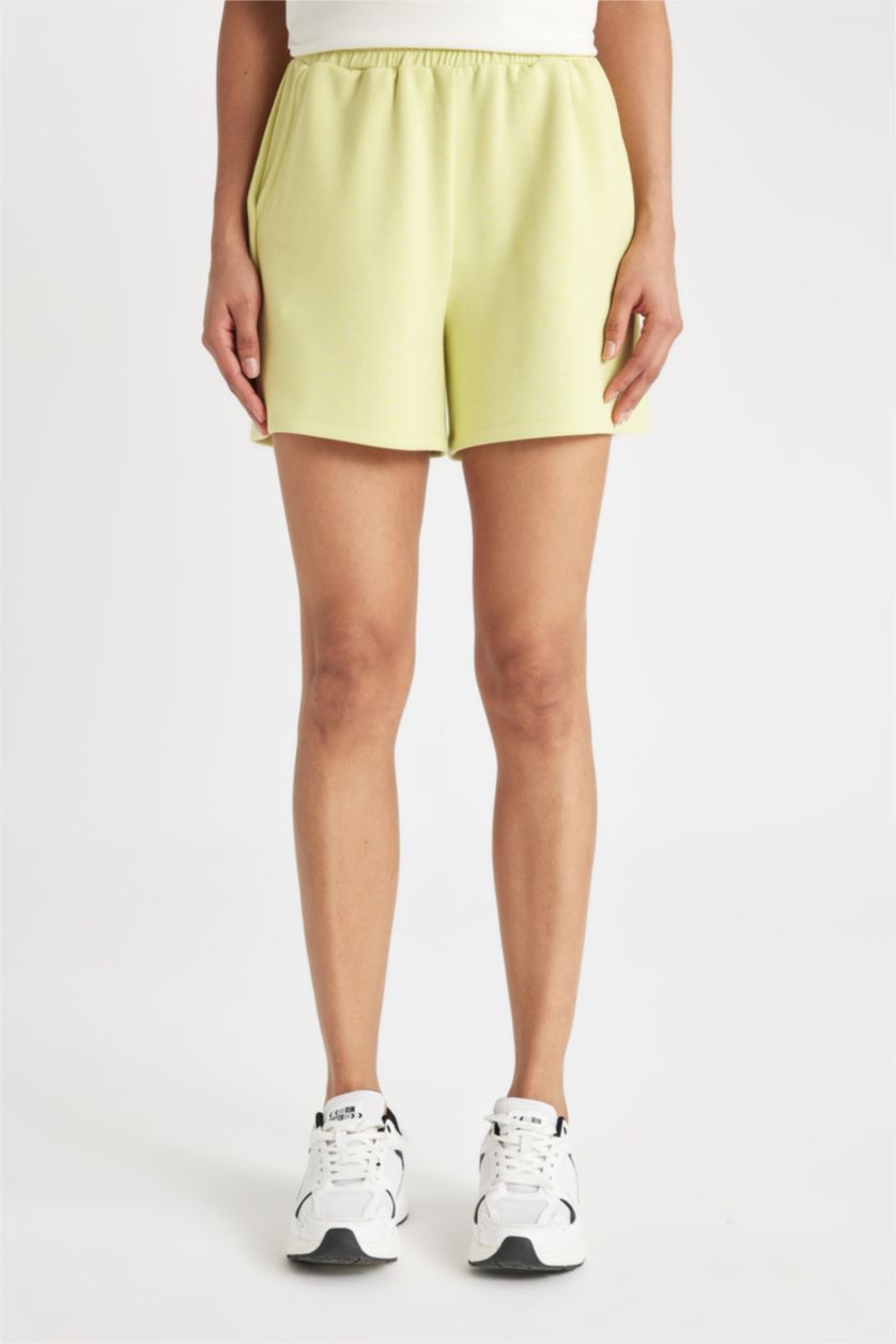 Women Light Green DeFactoFit Standard Fit Short Leg Modal Shorts