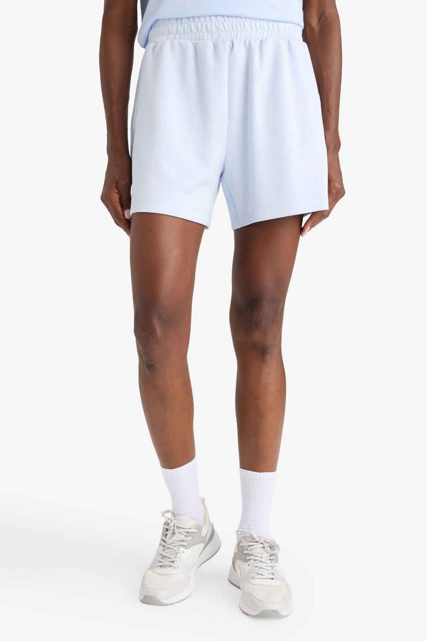 Kadın Açık Mavi Standart Fit Kısa Paça Modal Şort