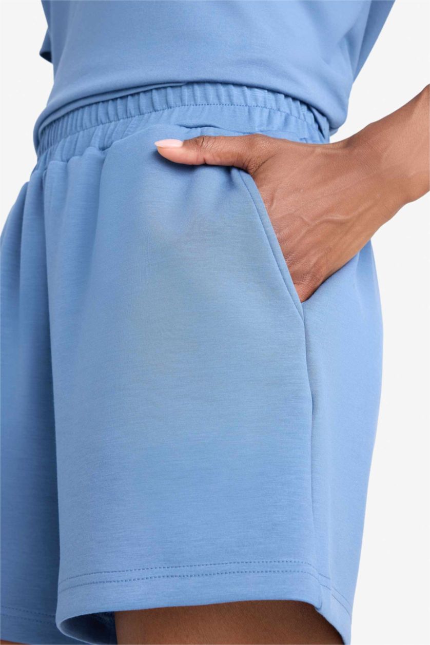 Woman Light Indigo DeFactoFit Standard Fit Sports Shorts