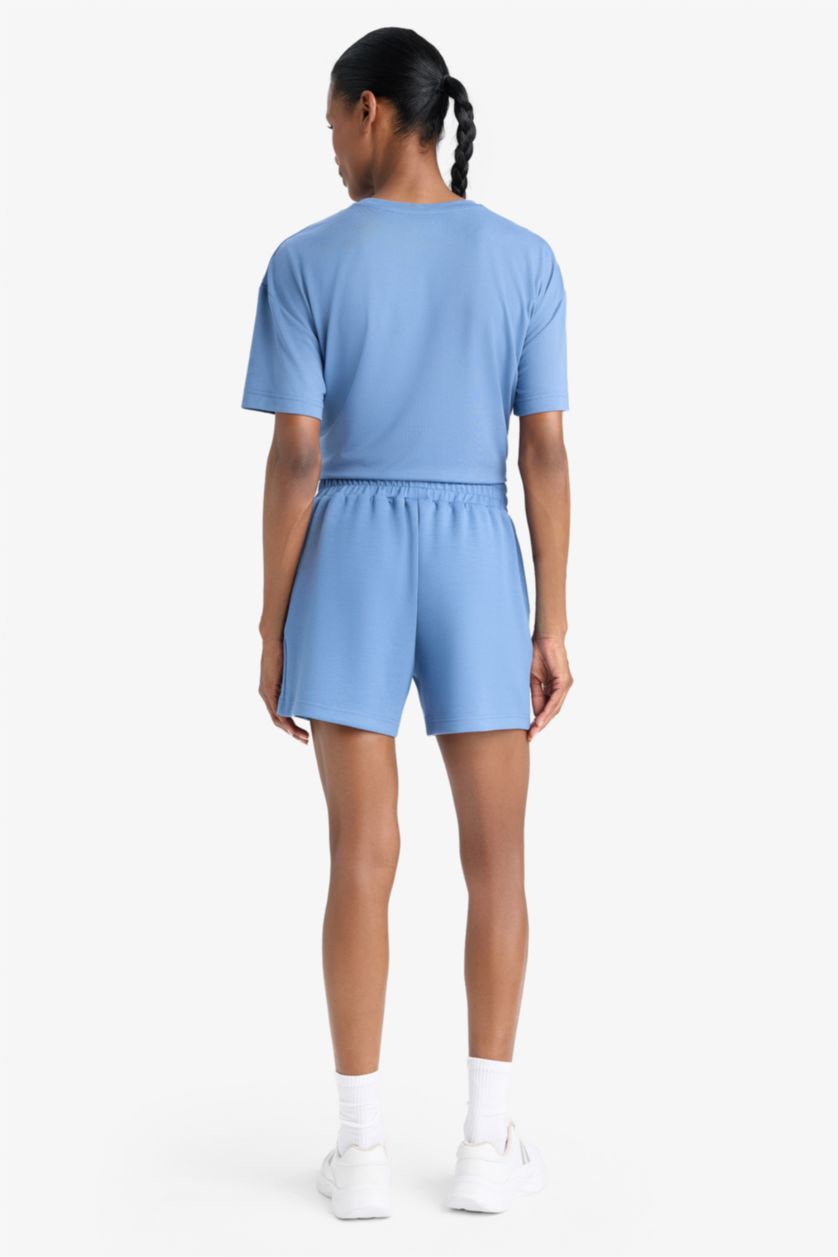 Woman Light Indigo DeFactoFit Standard Fit Sports Shorts