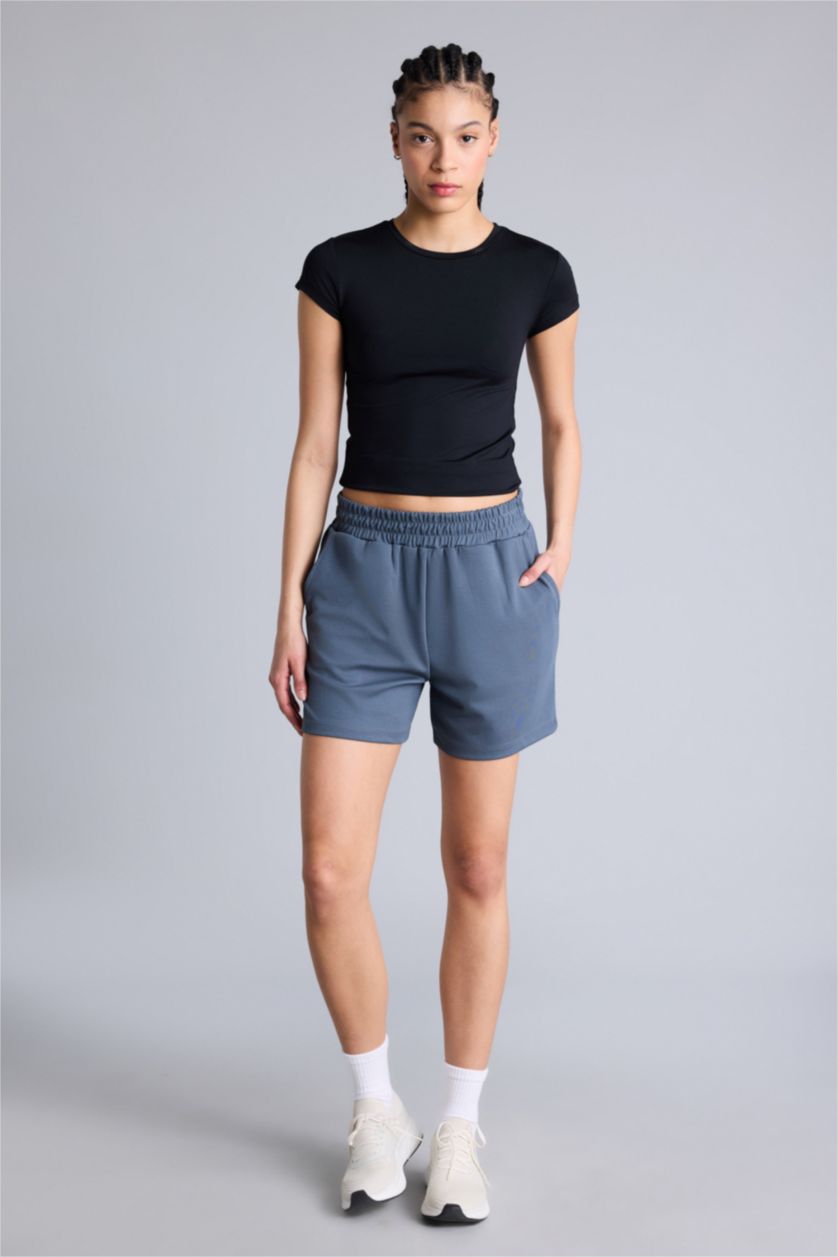 Kadın Antrasit Standart Fıt Kısa Paça Modal Şort