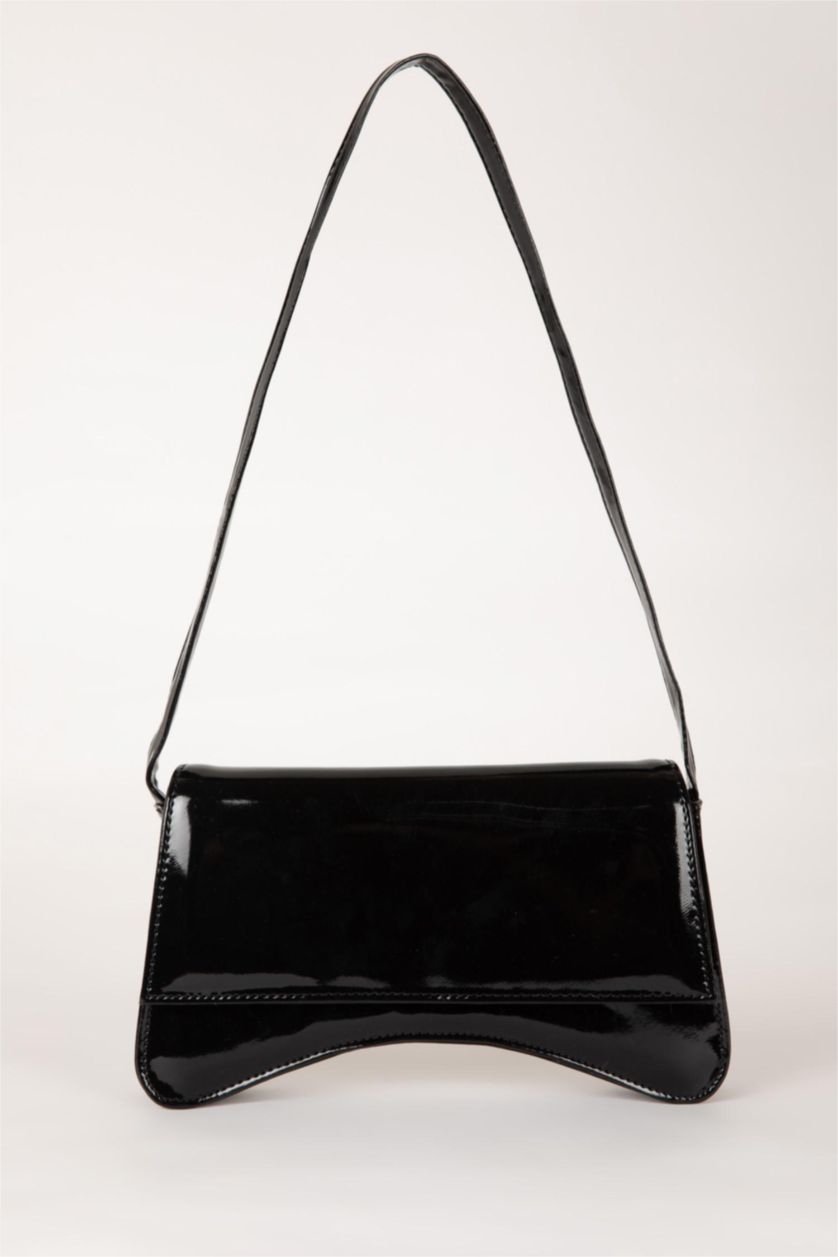 WOMAN Black Faux Leather Hand Bag