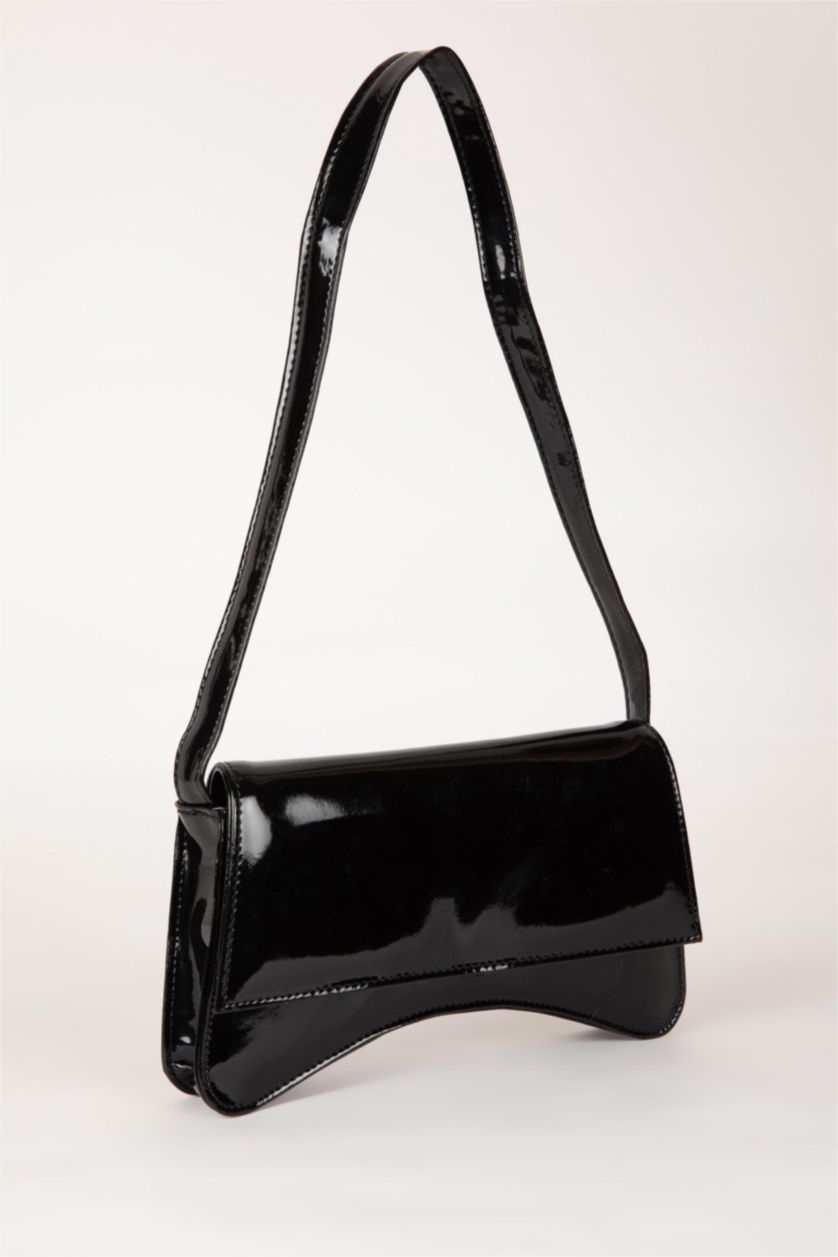 WOMAN Black Faux Leather Hand Bag