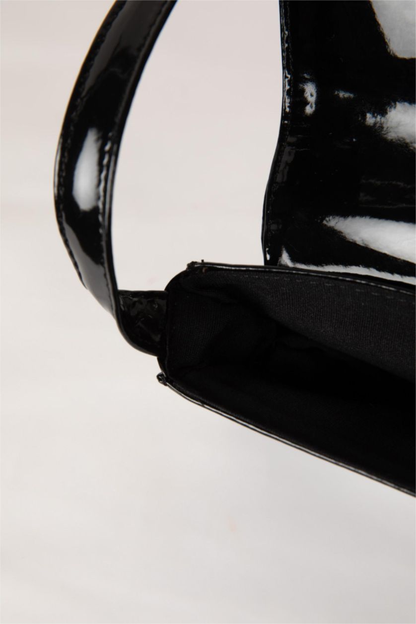 WOMAN Black Faux Leather Hand Bag