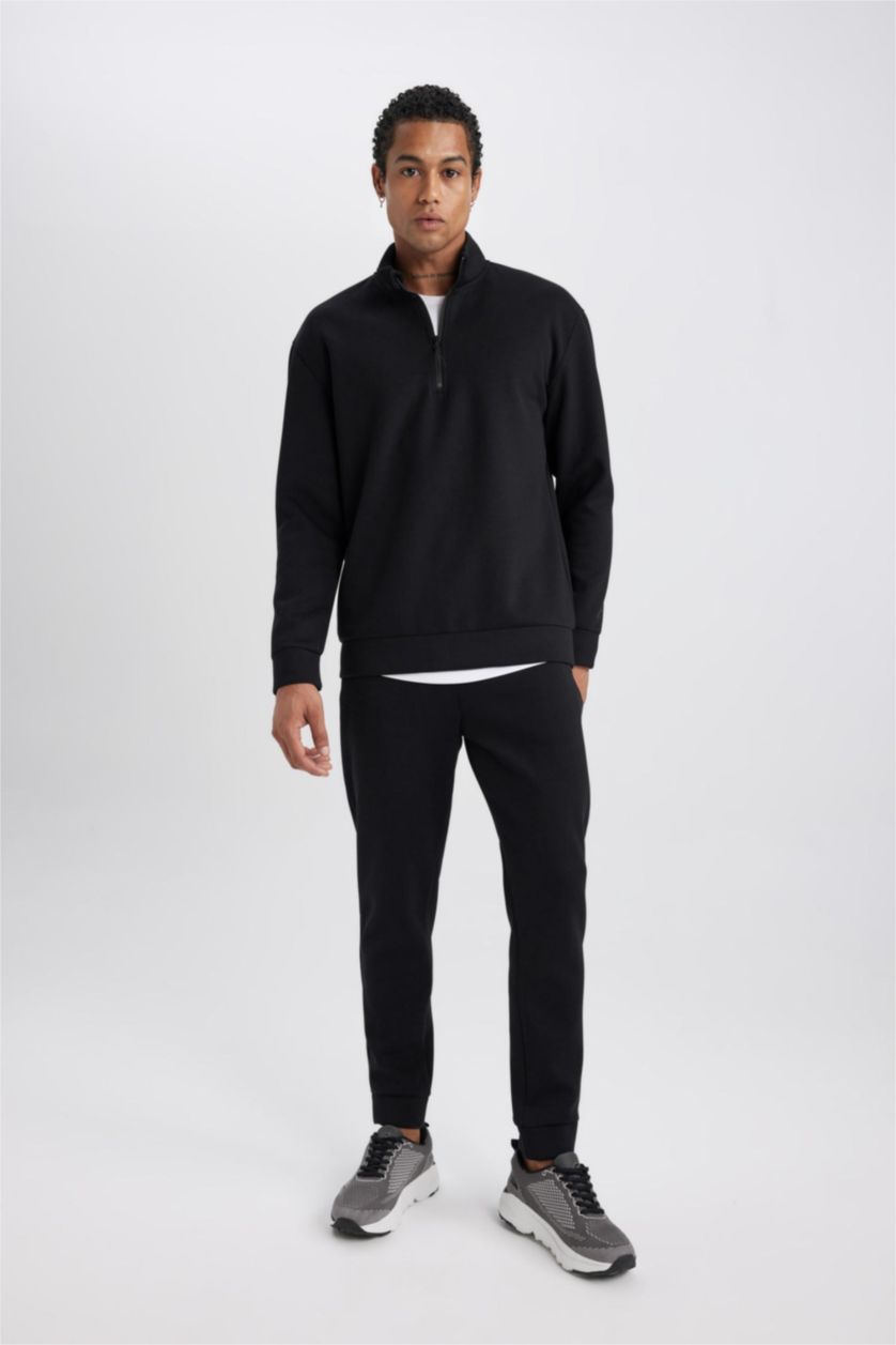 MAN Black Slim Fit Scuba Fabric Jogger