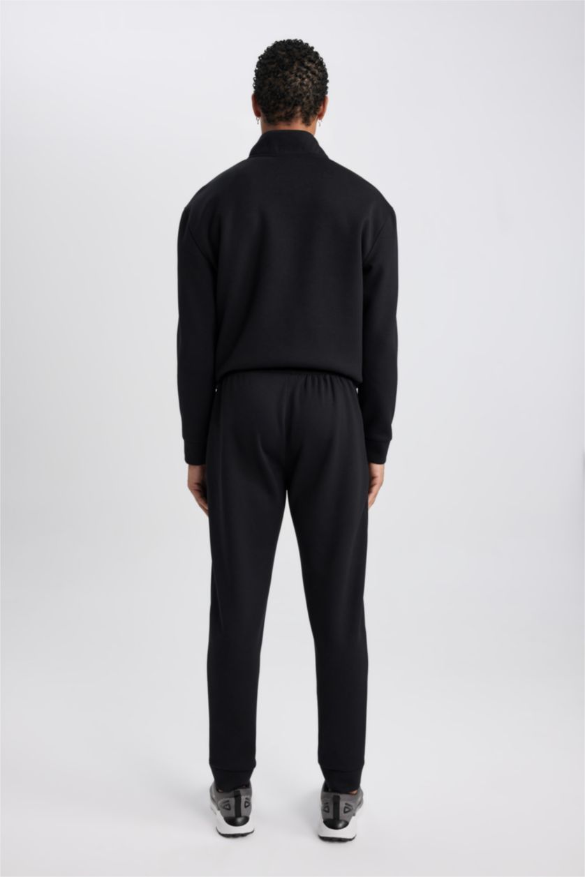 MAN Black Slim Fit Scuba Fabric Jogger