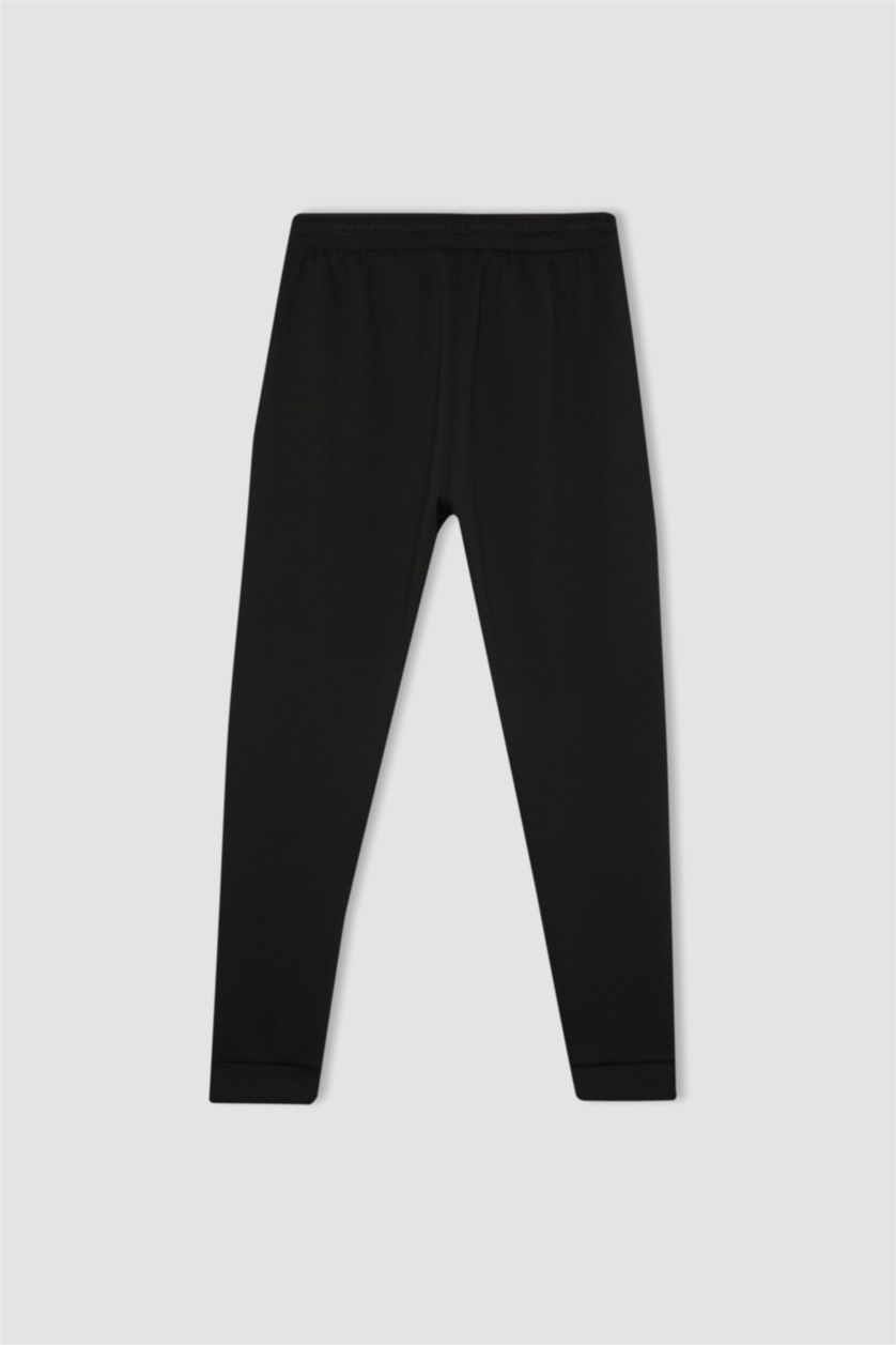 MAN Black Slim Fit Scuba Fabric Jogger