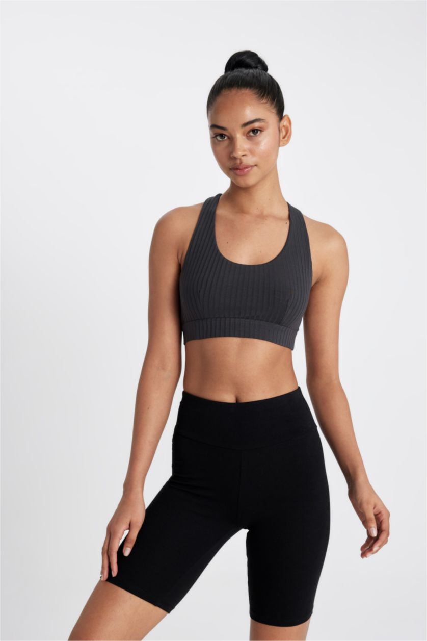 Женщины Антрацит Бюстгальтер с V-образным вырезом, DeFactoFit