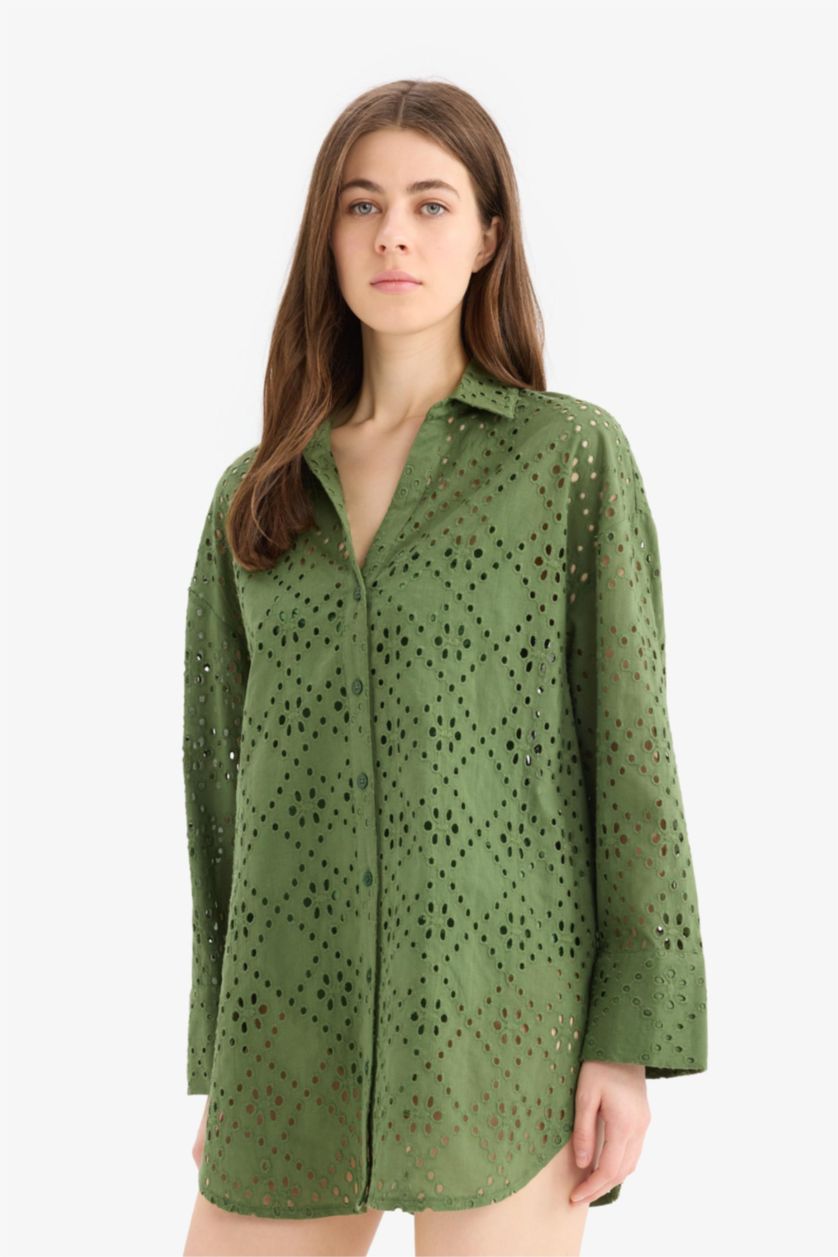 WOMAN Green Regular Fit brode Beachwear