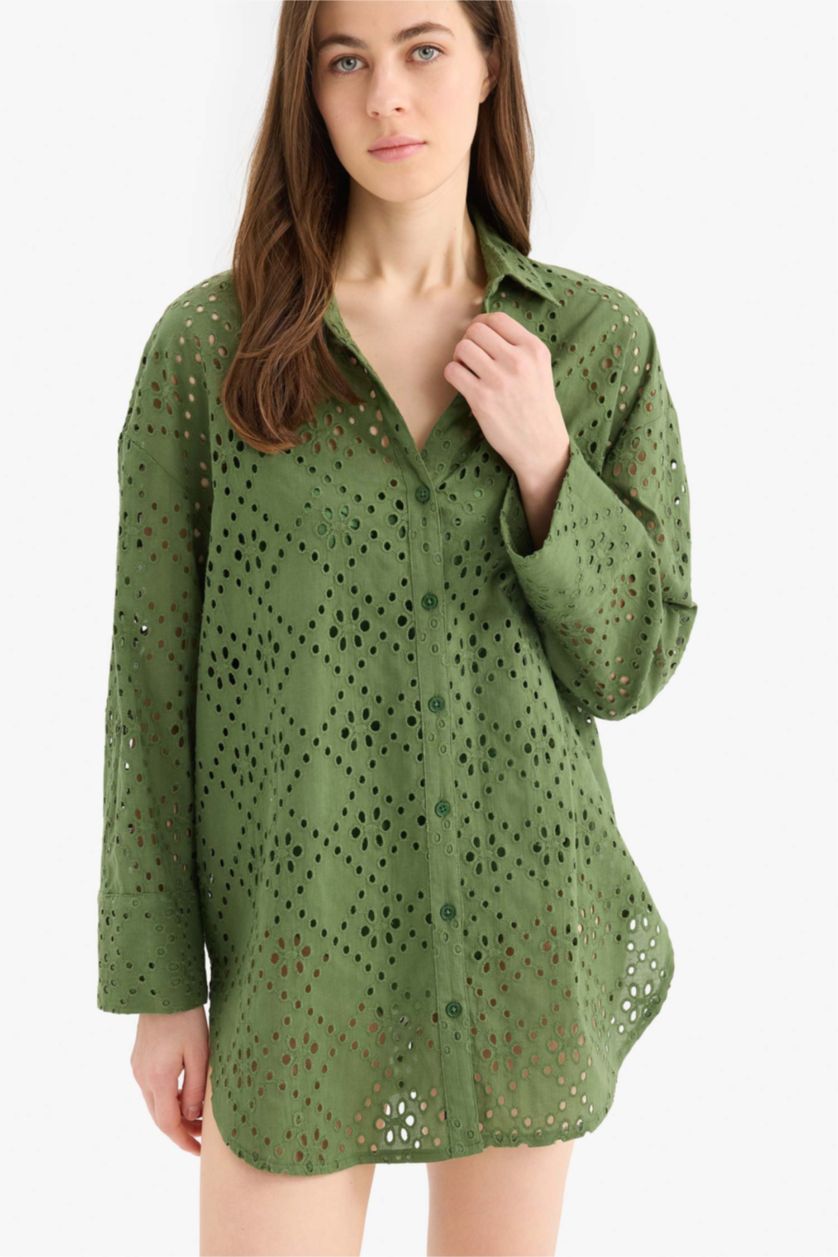WOMAN Green Regular Fit brode Beachwear