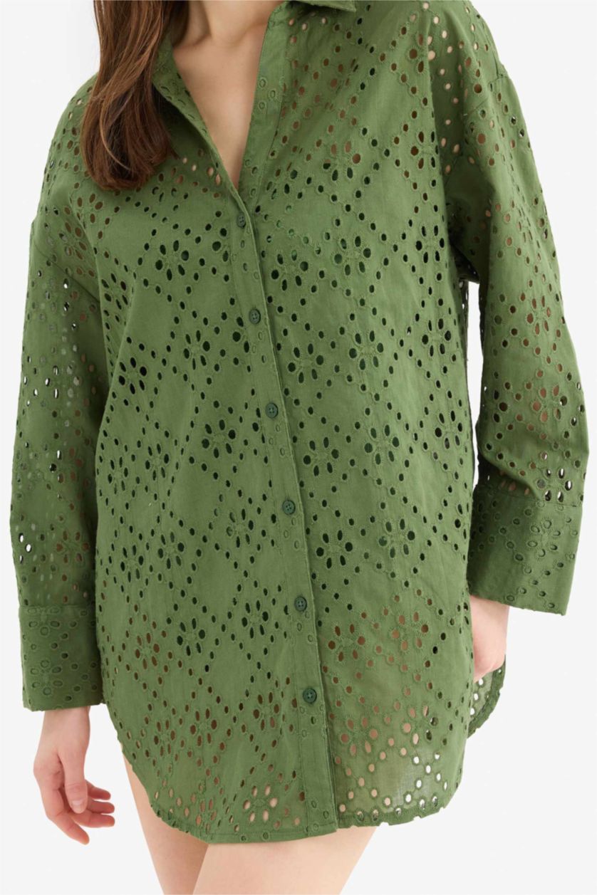 WOMAN Green Regular Fit brode Beachwear