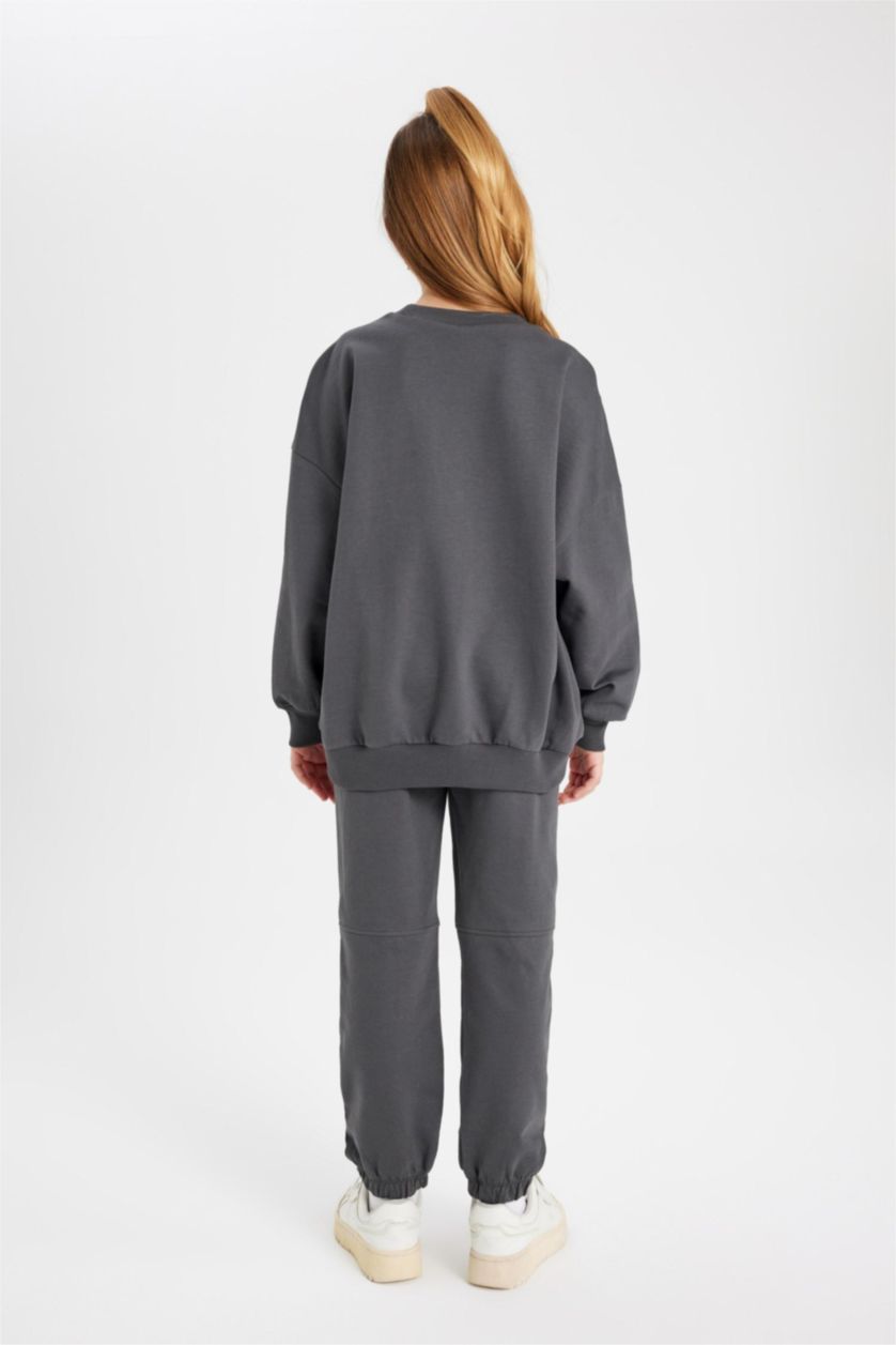 بنات أنثرا سيت بناتي سويت شيرت وسويت بانتس - قطعتين