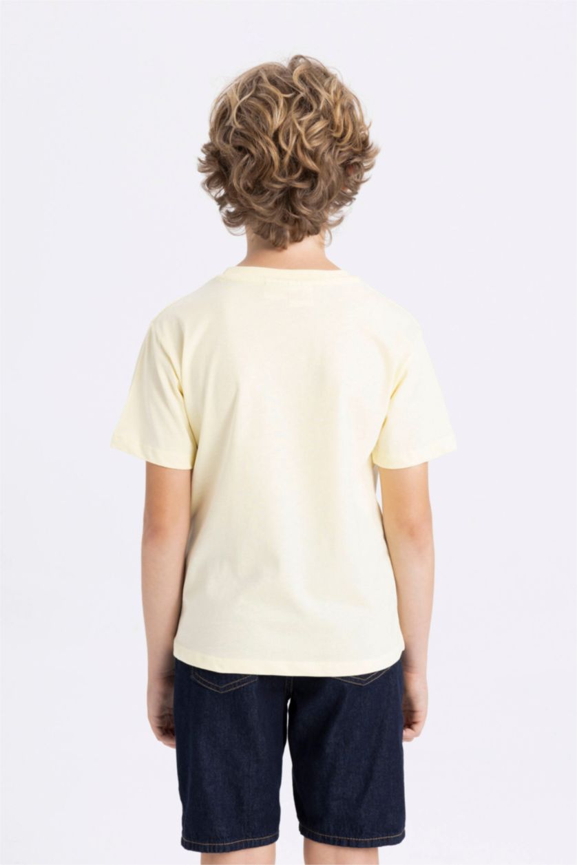 GARÇONS Jaune Clair T-Shirt Jersey Coupe Régulière à Manches Courtes Marvel Comics pour Garçon