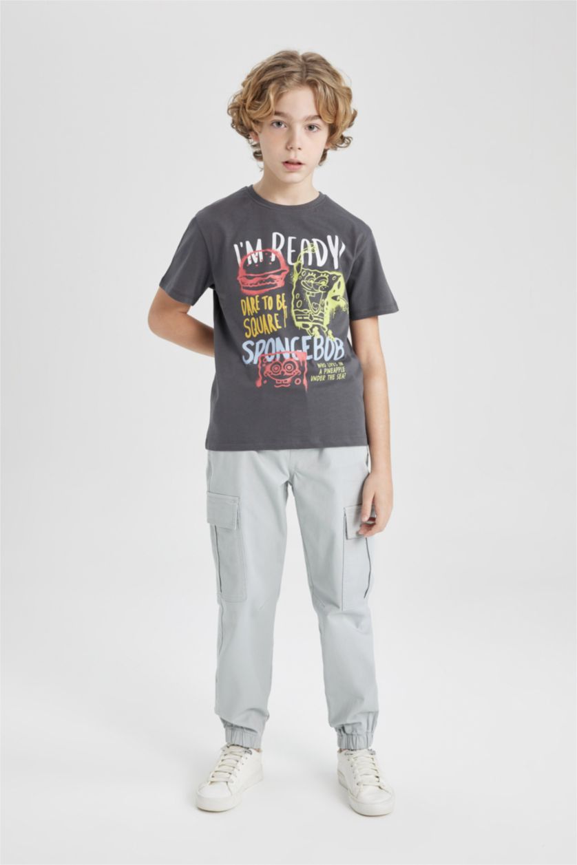 BOYS & TEENS Anthracite Boy SpongeBob Crew Neck Short Sleeve T-Shirt