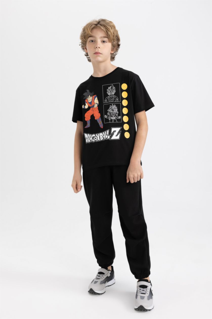 Boys & Teens Black Regular Fit Dragon Ball Short Sleeve T-Shirt