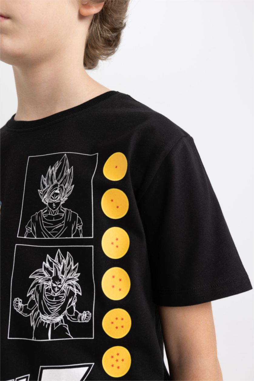 Boys & Teens Black Regular Fit Dragon Ball Short Sleeve T-Shirt