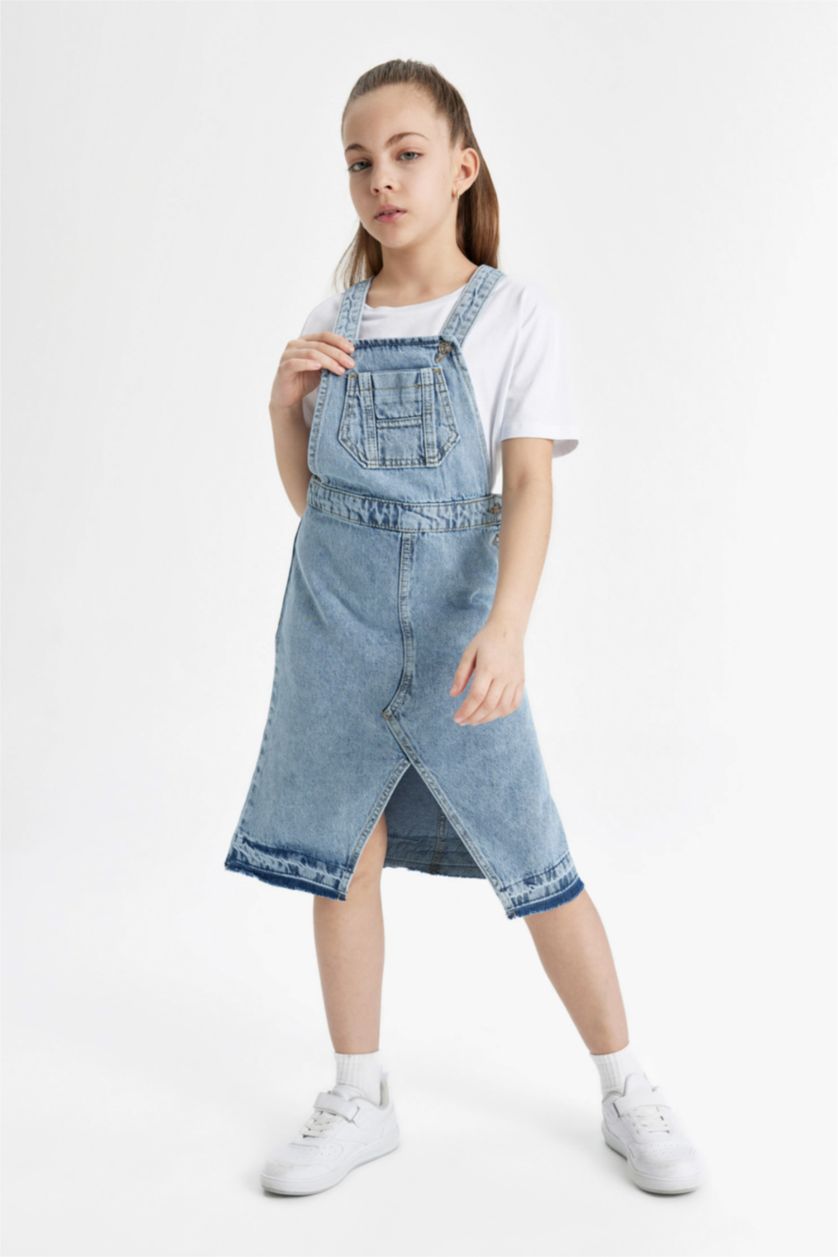 FILLES BLEU Clair Salopette Jean Pour Fille