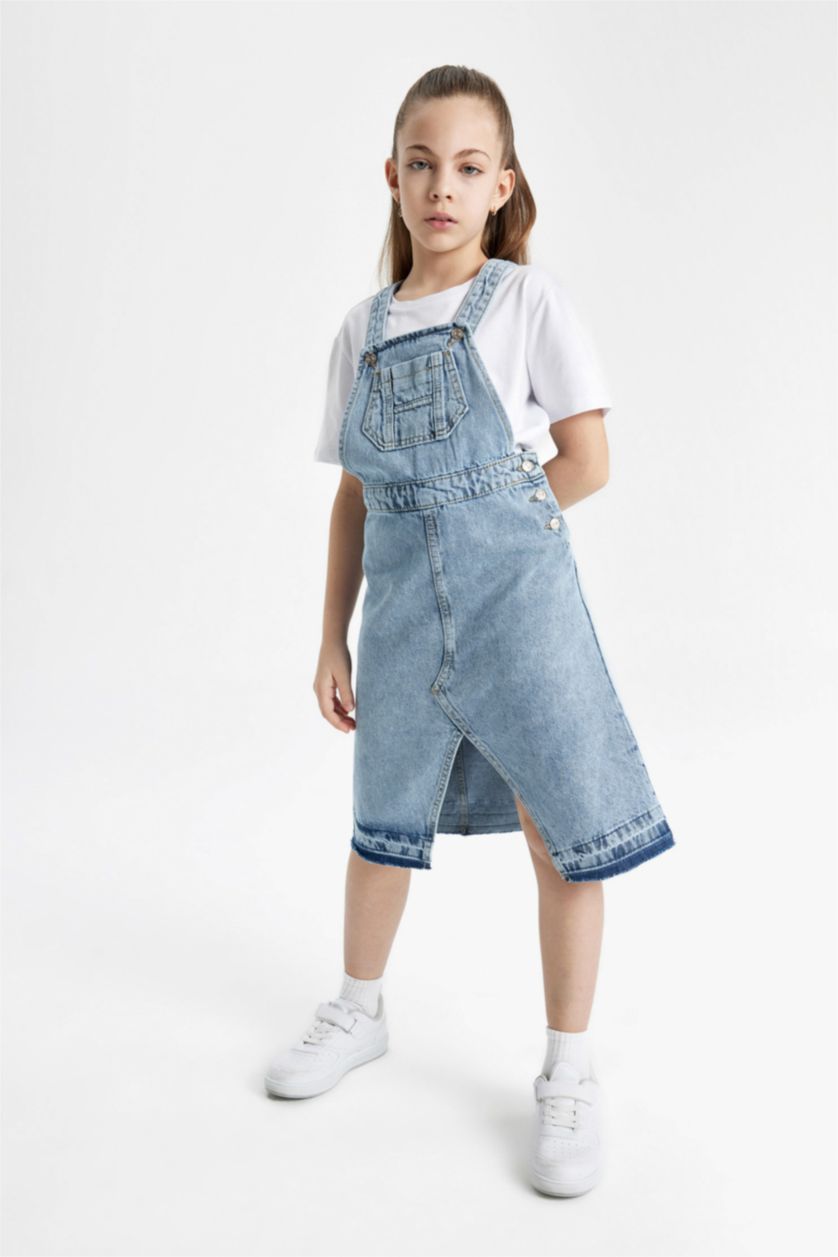 FILLES BLEU Clair Salopette Jean Pour Fille