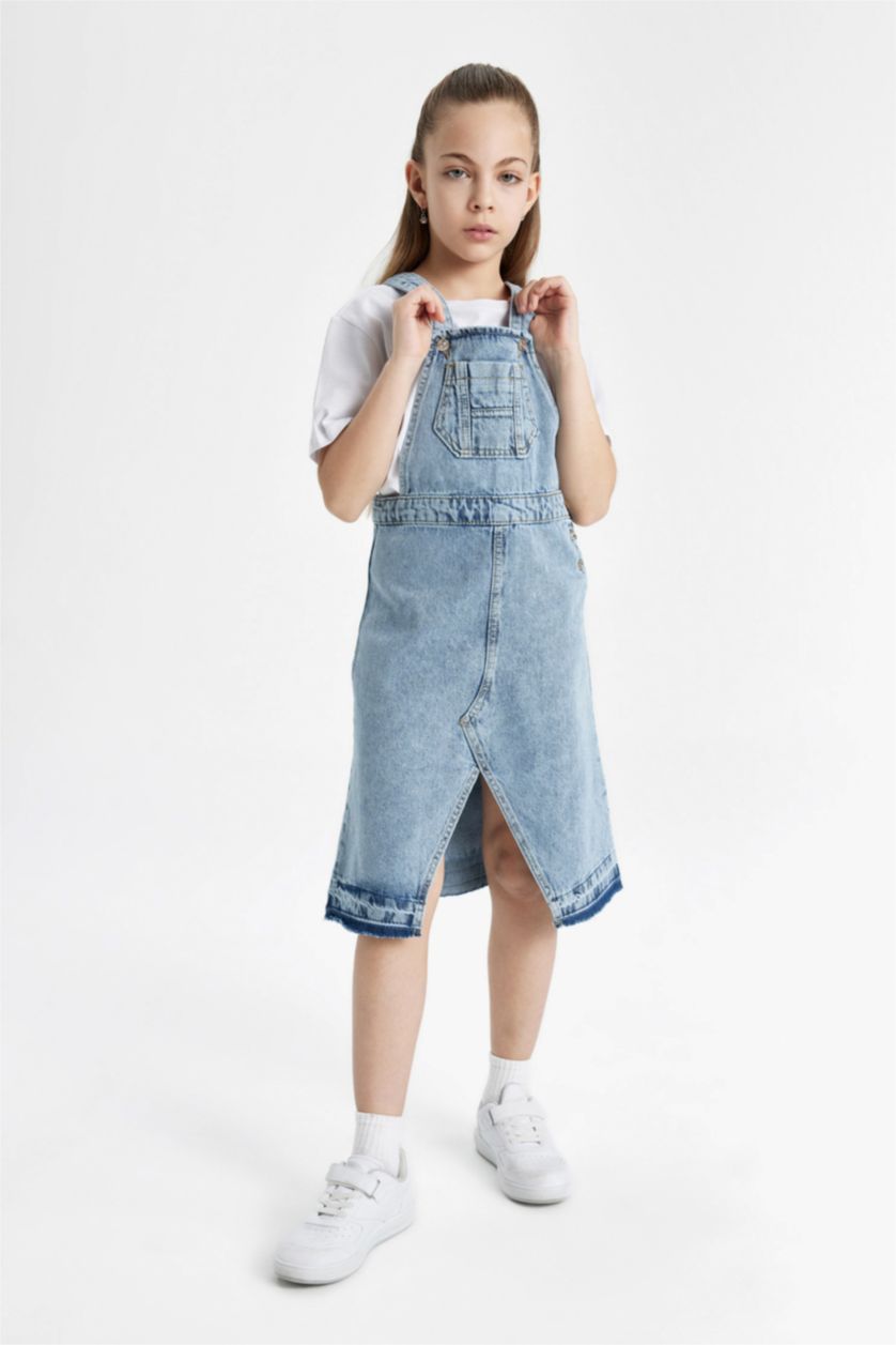 FILLES BLEU Clair Salopette Jean Pour Fille