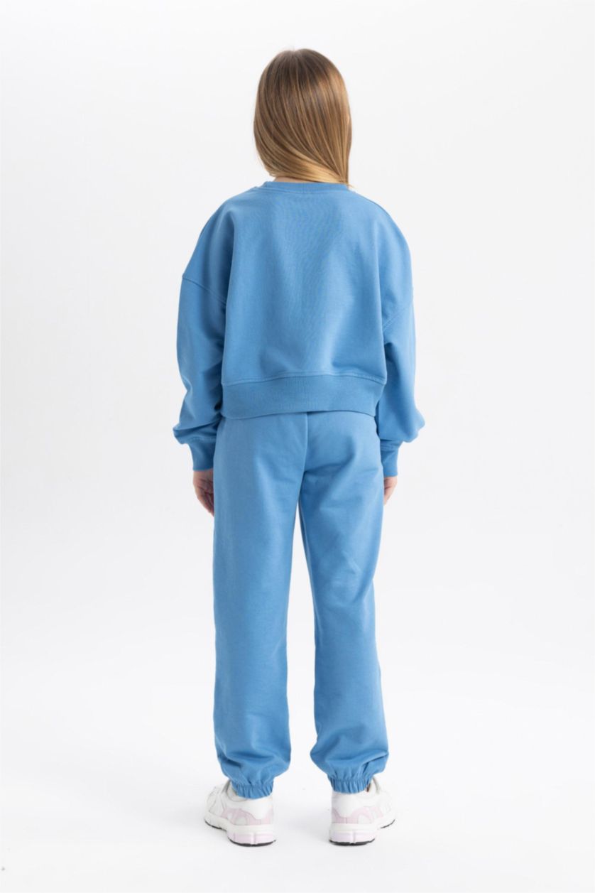 GIRLS & TEENS Blue Girl Printed Sweatshirt Sweatpants 2 Piece Set