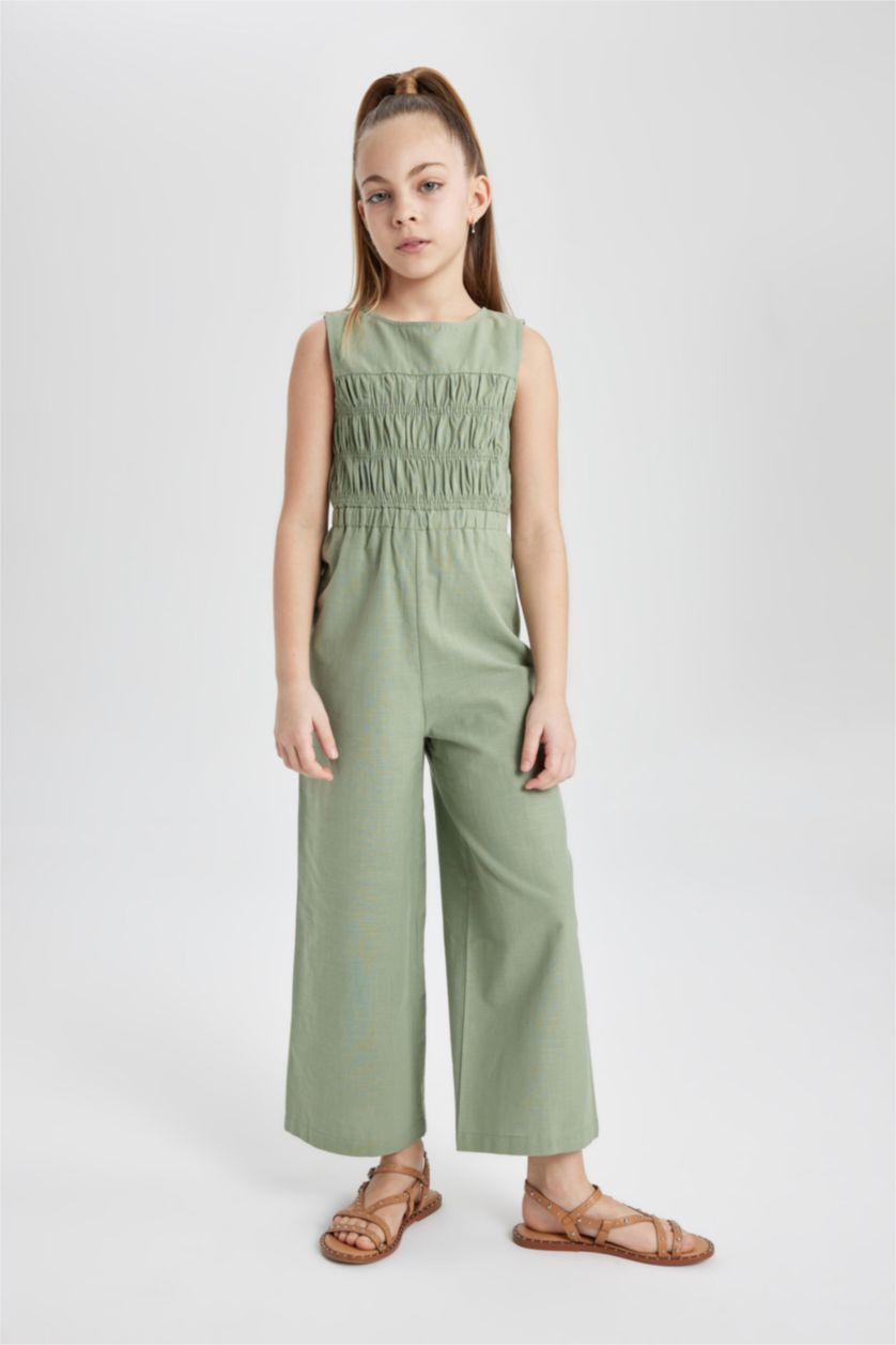 FILLES Vert Clair Combinaison sans manches Coton pour Fille