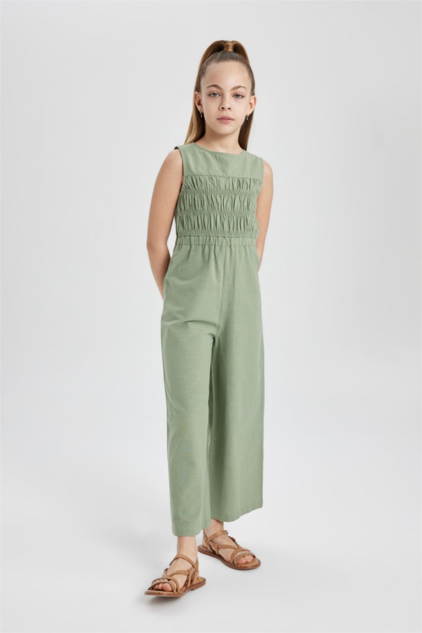 FILLES Vert Clair Combinaison sans manches Coton pour Fille